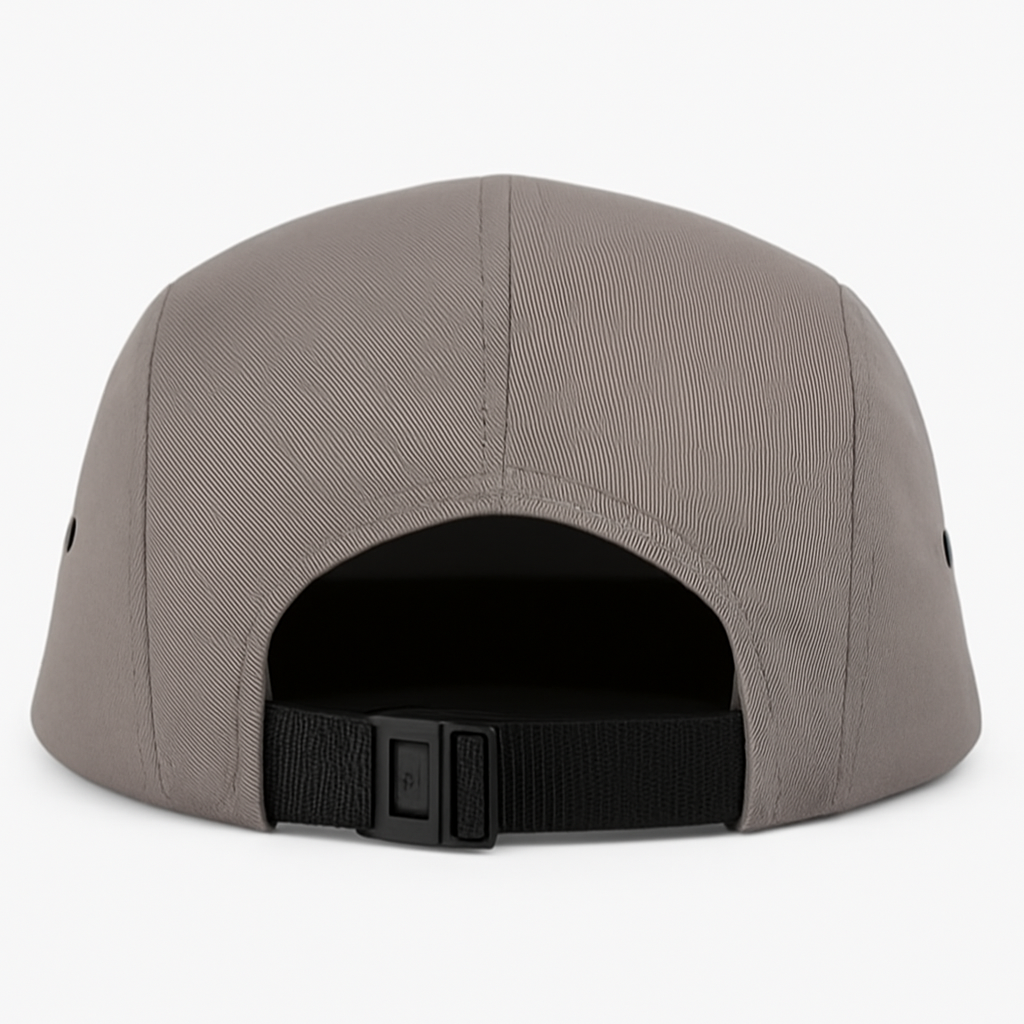 Stylust Berk Trapcat 5-Panel Cotton Twill Camper Hat (Khaki/Stone Grey/Black)