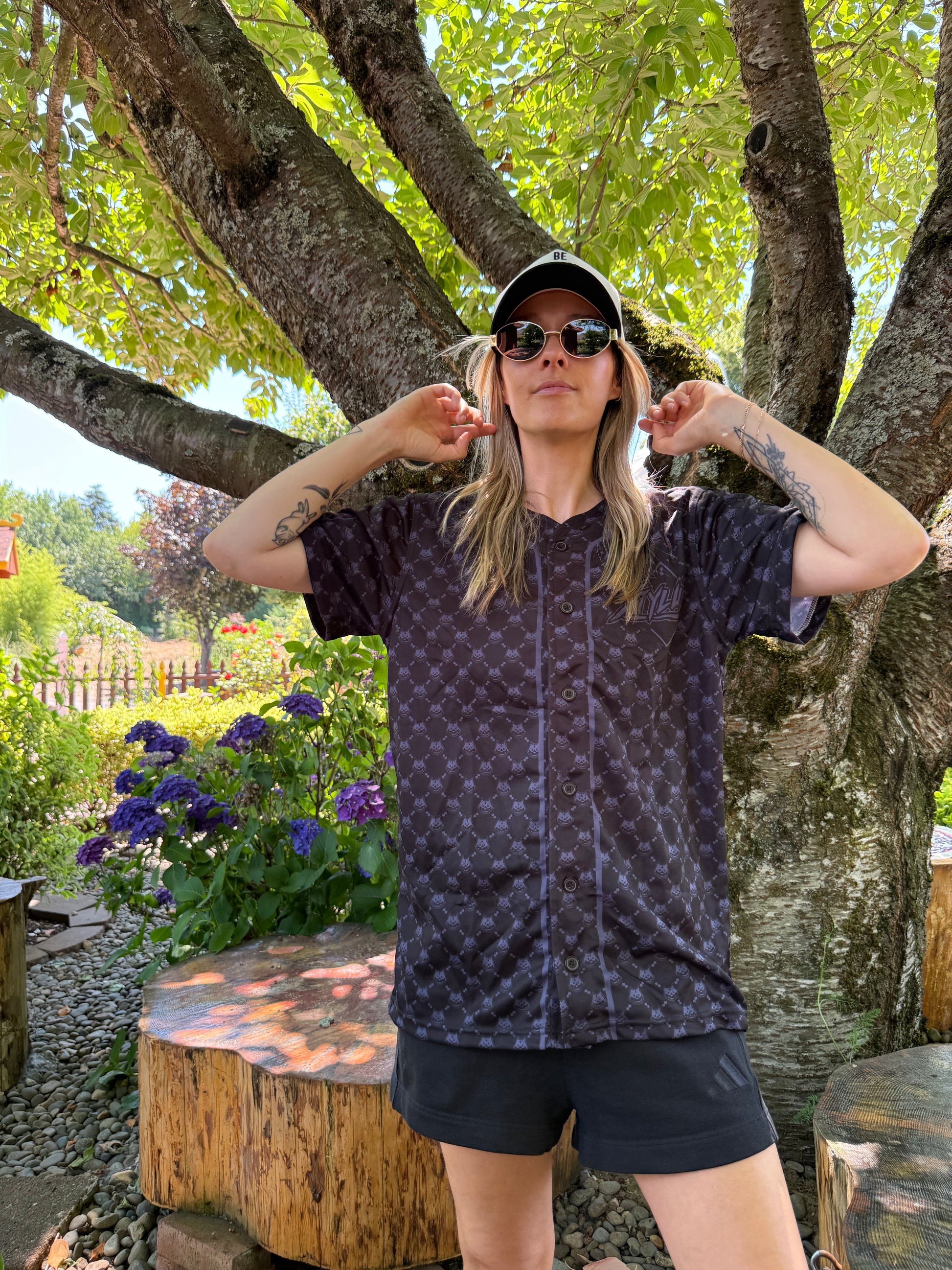 Stylust Black Gucci Baseball Jersey