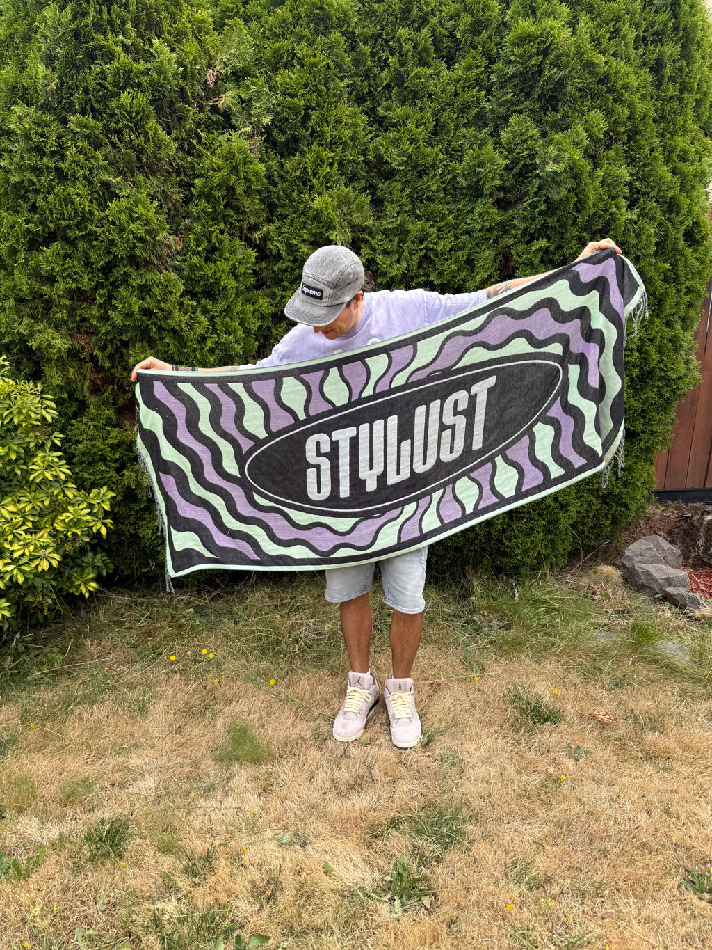 Stylust Lavender X Mint Swirl Double Sided Woven Pashmina