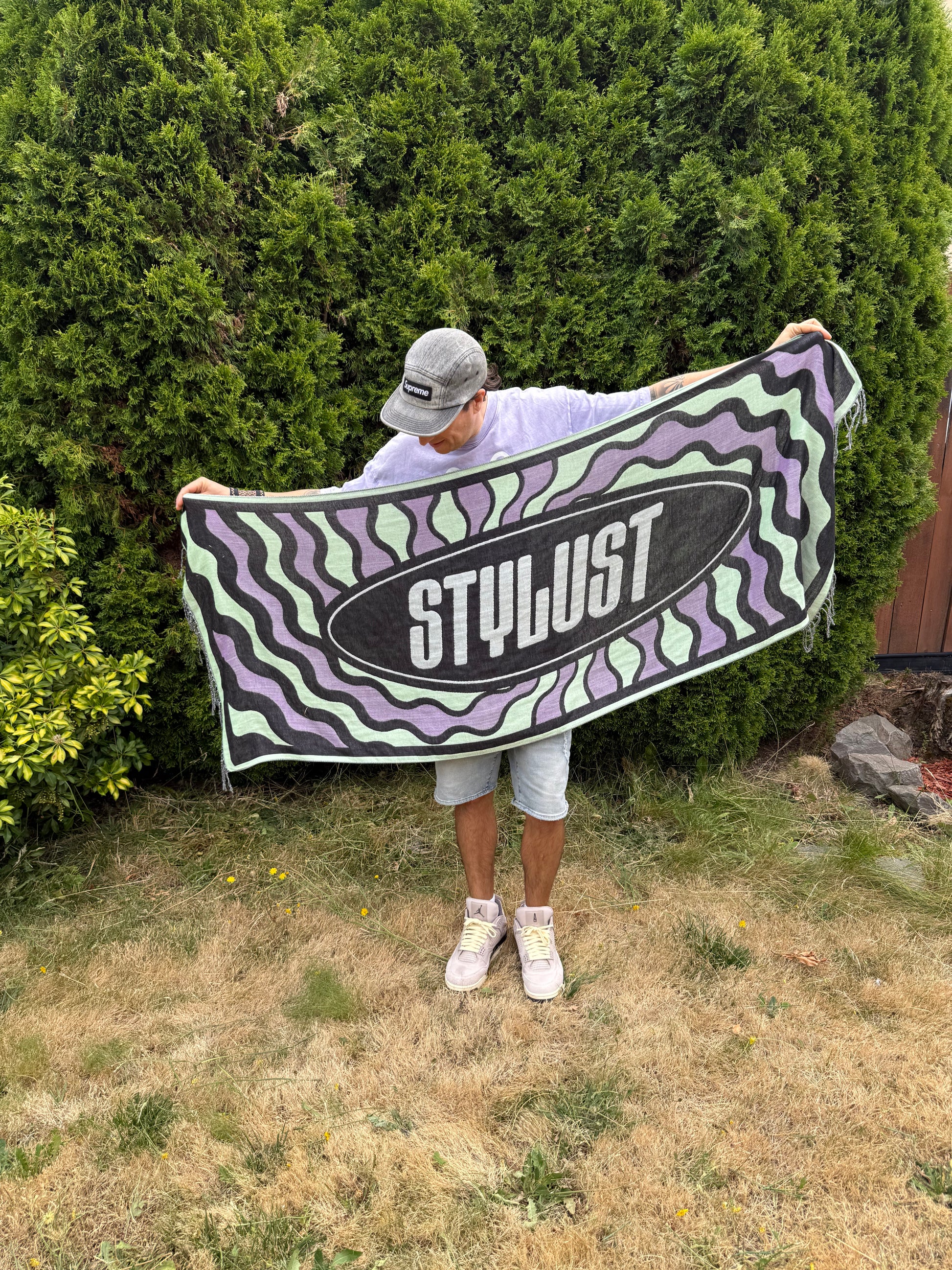 Stylust Lavender X Mint Swirl Double Sided Woven Pashmina