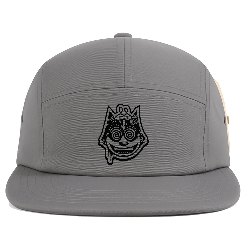 Stylust Berk Trapcat 5-Panel Cotton Twill Camper Hat (Khaki/Stone Grey/Black)